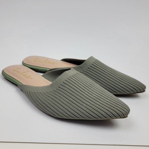 Lulu's Jeaney Ribbed Knit Pointed Toe Mule - 8.5 - Picture 3 of 12